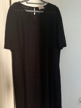 Marina Rinaldi Persona Black A-Line Overlay Plus Size Dress